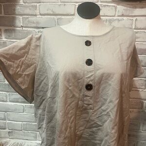 Alfani Taupe Buttoned Women's Blouse